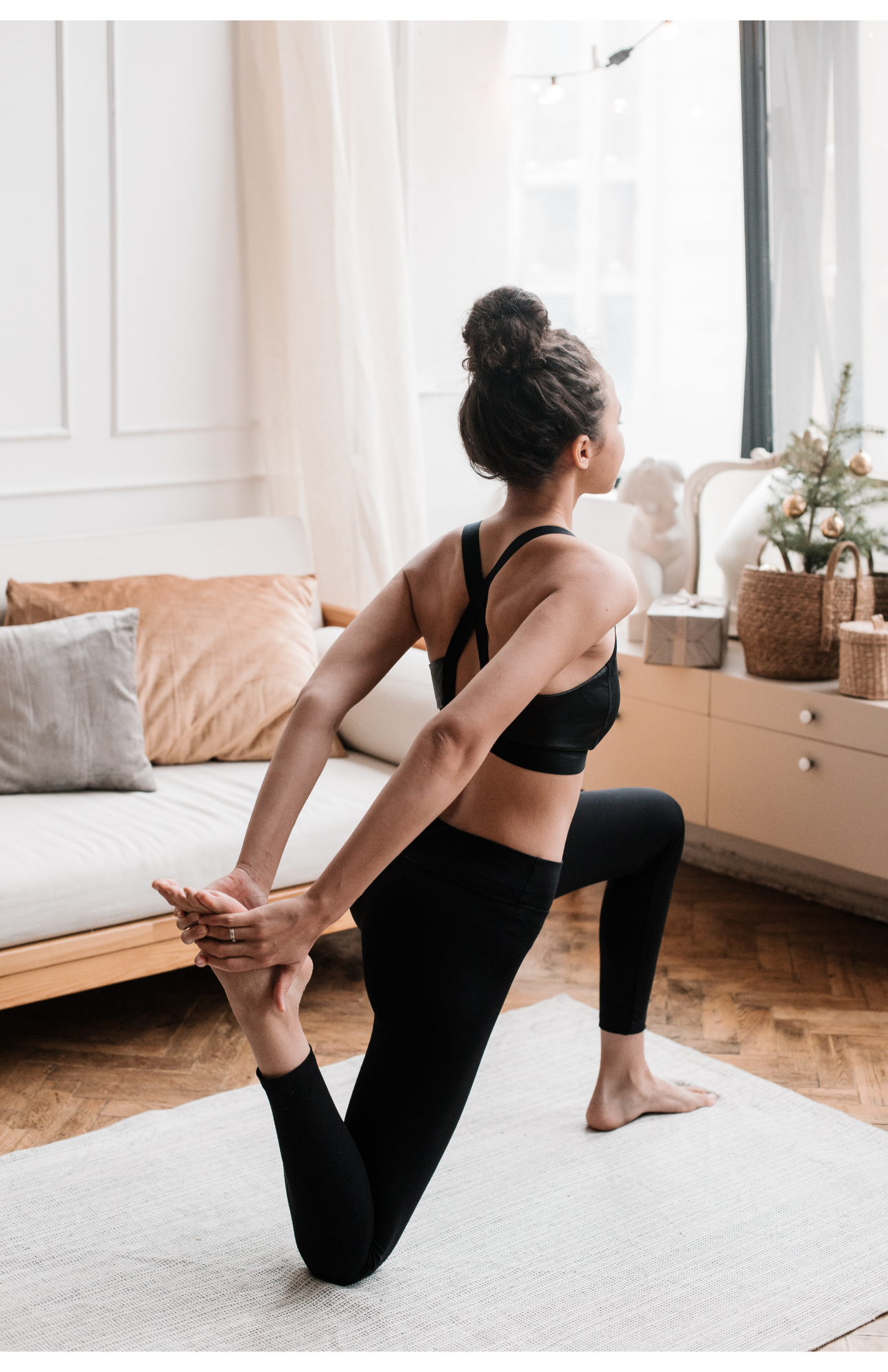 A woman stretches while in a yoga pose. This could represent the benefits of movement a new bern therapist can help you realize. Learn more about mental wellness in North Carolina and online therapy in north carolina today.