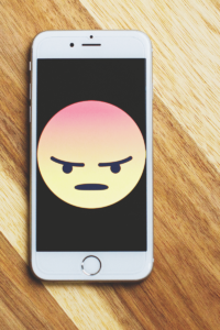 Anger Emoji on phone. Therapy for anger in New Bern, NC
