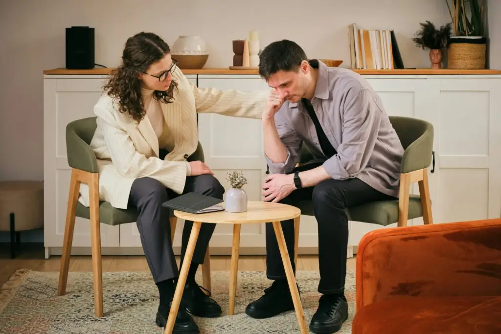 talking with a therapist
