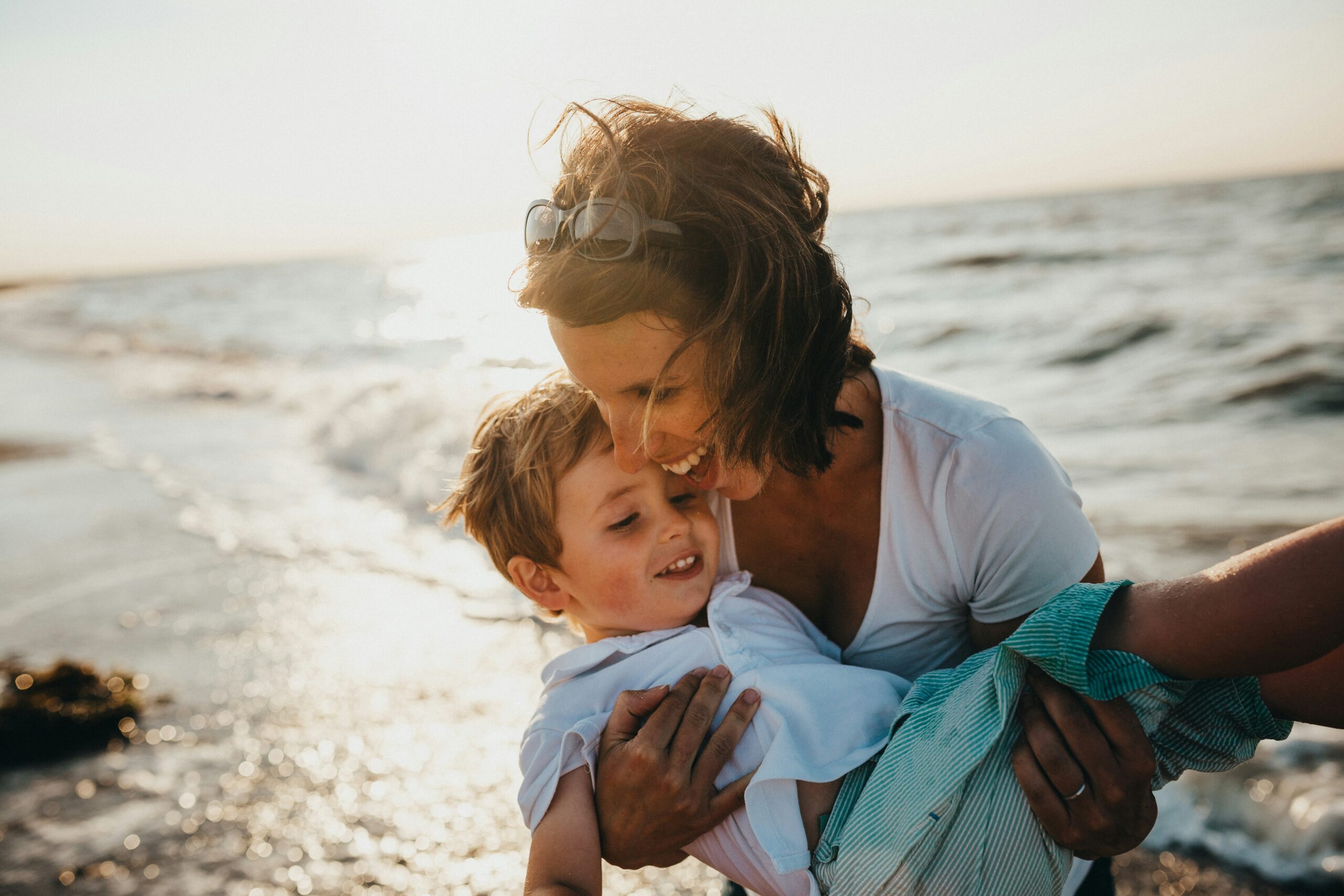 happy woman with her child