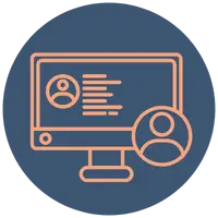 Icon with a screen to symbolize virtual therapy options