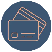 orange image of insurance cards on a blue background