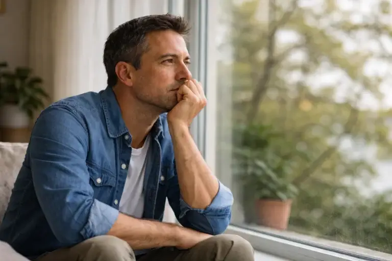 person reflecting quietly while experiencing burnout and emotional exhaustion