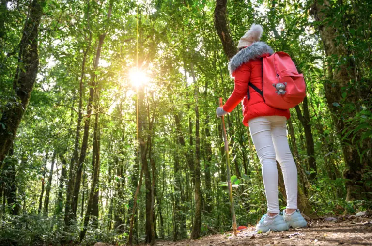 Woman hiking through a wooded trail, reflecting how difficult decisions can unfold one step at a time